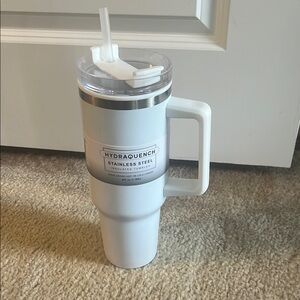 White Insulated Drinkware with Handle
